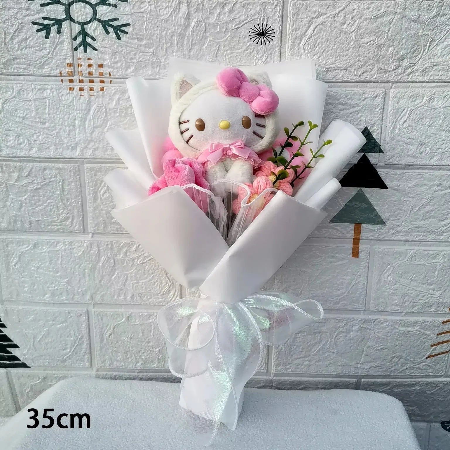 Hello Kitty Cartoon Plush Bouquet  Anime Rose Flowers Doll Home Wedding Decoration Christmas Valentine's Day Gift